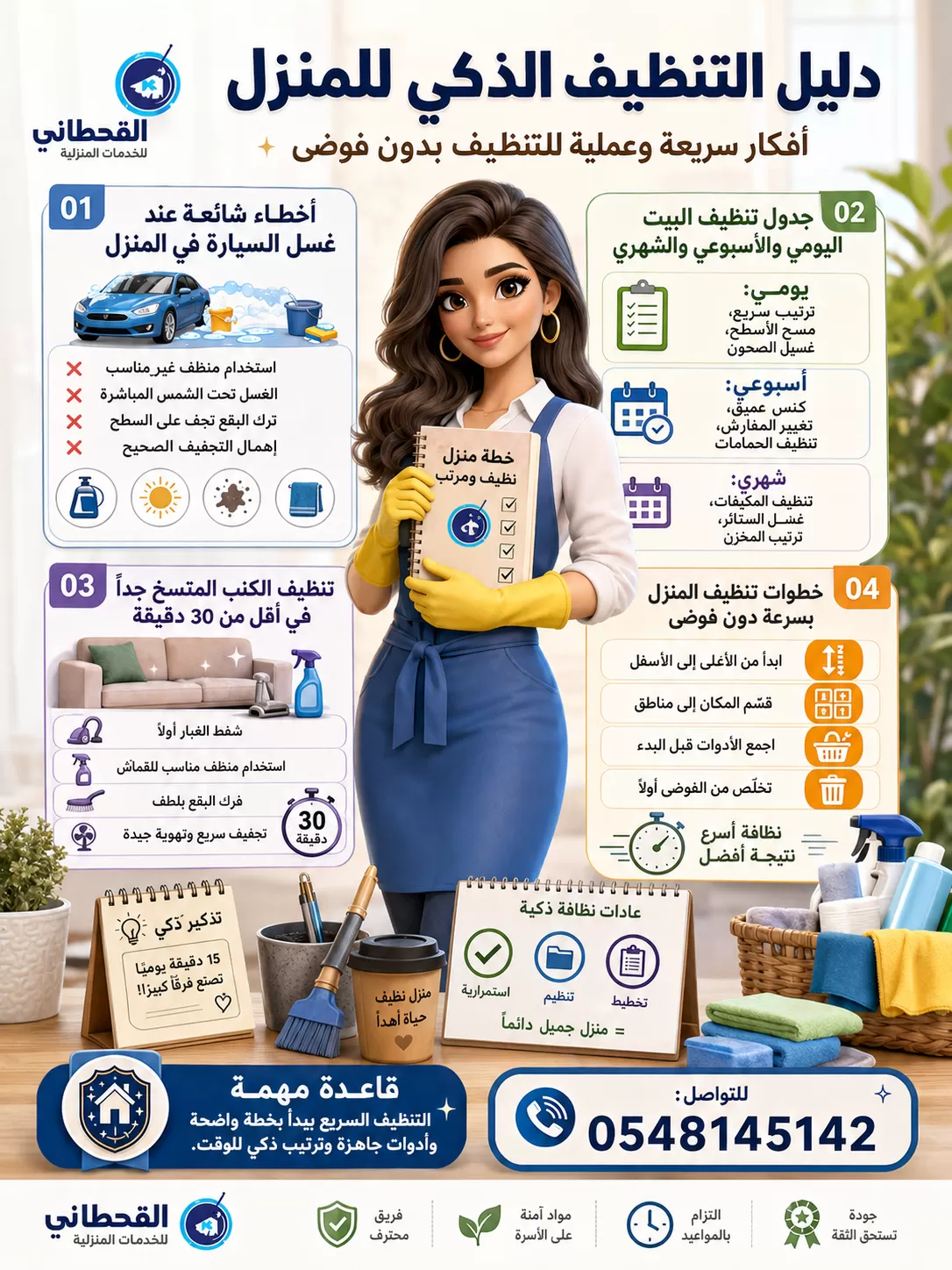 خدمات تنظيف المنزل من القحطاني بسرعة 0548145142 خطوات تنظيف البيت بسرعه وسهولة، خطوات منظمه من القحطاني تساعدك على الحصول على منزل اكثر نظافة.